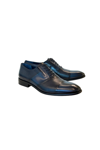 Corrente 5691 Deer Oxford - Navy-AmbrogioShoes