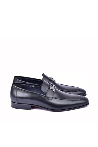 Corrente 5760 Leather Buckle Loafer - Black-AmbrogioShoes