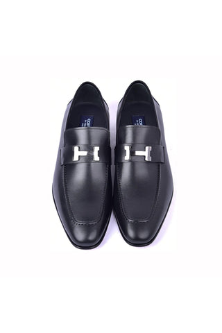 Corrente 5760 Leather Buckle Loafer - Black-AmbrogioShoes