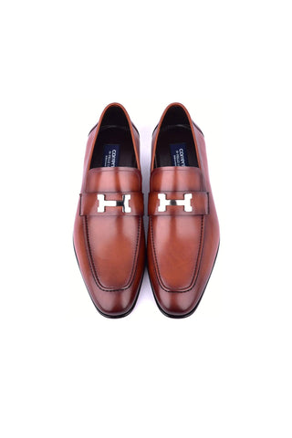 Corrente 5760 Leather Buckle Loafer - Tan-AmbrogioShoes