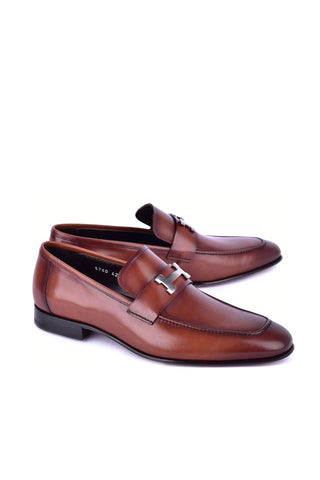 Corrente 5760 Leather Buckle Loafer - Tan-AmbrogioShoes