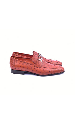 Corrente 5760 Ostrich Loafer - Orange-AmbrogioShoes