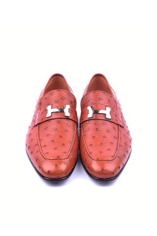 Corrente 5760 Ostrich Loafer - Orange-AmbrogioShoes
