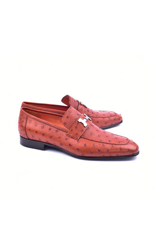 Corrente 5760 Ostrich Loafer - Orange-AmbrogioShoes