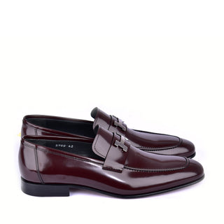 Corrente 5760 Patent Buckle Loafer - Burgundy-AmbrogioShoes