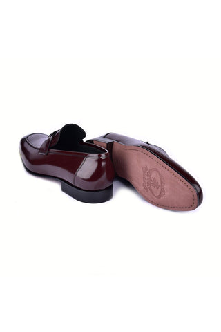 Corrente 5760 Patent Buckle Loafer - Burgundy-AmbrogioShoes