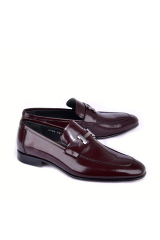 Corrente 5760 Patent Buckle Loafer - Burgundy-AmbrogioShoes