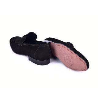 Corrente 5760S Suede Loafer - Black-AmbrogioShoes