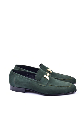 Corrente 5760S Suede Loafer - Green-AmbrogioShoes