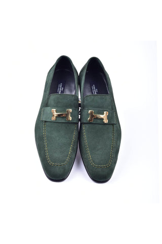 Corrente 5760S Suede Loafer - Green-AmbrogioShoes