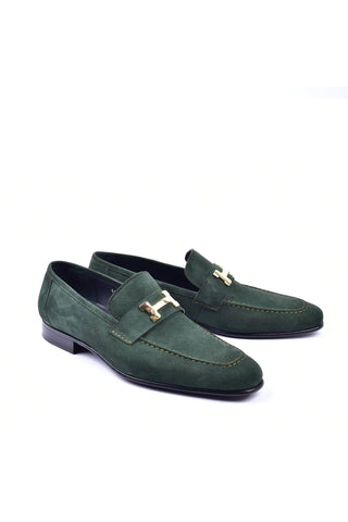 Corrente 5760S Suede Loafer - Green-AmbrogioShoes