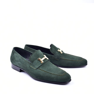 Corrente 5760S Suede Loafer - Green-AmbrogioShoes