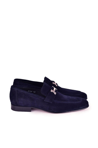 Corrente 5760S Suede Loafer - Navy-AmbrogioShoes