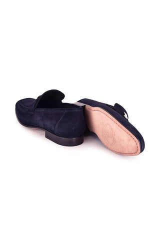 Corrente 5760S Suede Loafer - Navy-AmbrogioShoes