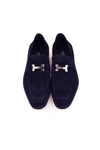 Corrente 5760S Suede Loafer - Navy-AmbrogioShoes