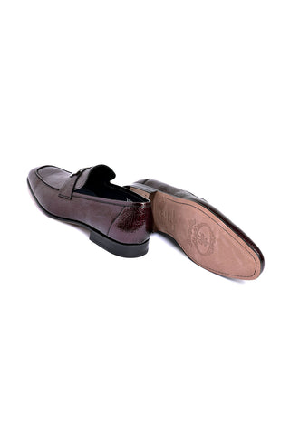 Corrente 5760V Vita Leather Loafer - Burgundy-AmbrogioShoes