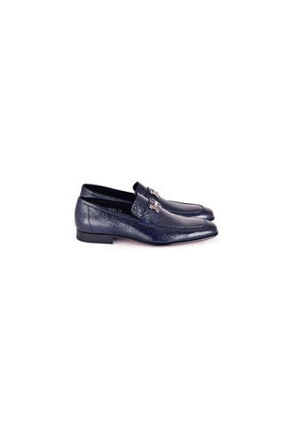 Corrente 5760V Vita Leather Loafer - Navy-AmbrogioShoes