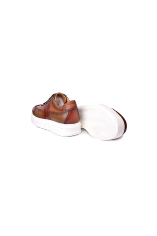 Corrente 5769 Leather Sneaker - Tan-AmbrogioShoes