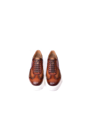 Corrente 5769 Leather Sneaker - Tan-AmbrogioShoes