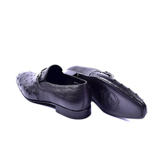 Corrente 5776 Men's Shoes Exotic Ostrich Skin & Calf-Skin Horse-Bit Loafer (CRT1377)-AmbrogioShoes