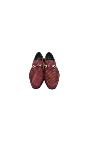 Corrente 5776 Suede & Leather Horse-Bit Loafer - Burgundy-AmbrogioShoes