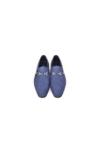 Corrente 5776 Suede & Leather Horse-Bit Loafer - Navy-AmbrogioShoes