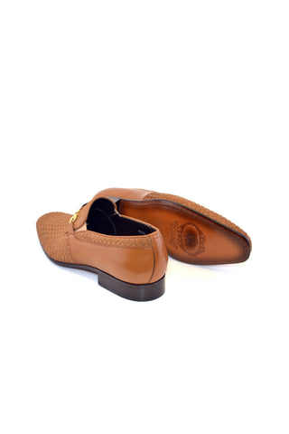 Corrente 5776 Suede & Leather Horse-Bit Loafer - Tan-AmbrogioShoes