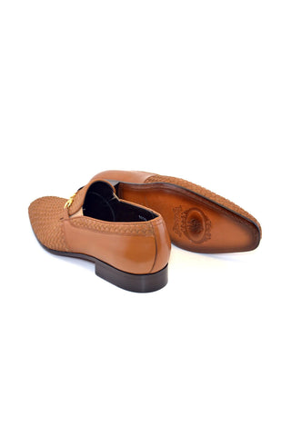 Corrente 5776 Suede & Leather Horse-Bit Loafer - Tan