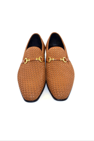 Corrente 5776 Suede & Leather Horse-Bit Loafer - Tan-AmbrogioShoes