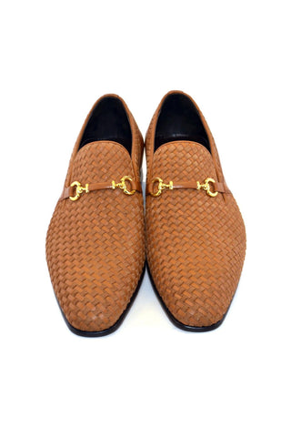 Corrente 5776 Suede & Leather Horse-Bit Loafer - Tan