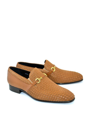 Corrente 5776 Suede & Leather Horse-Bit Loafer - Tan-AmbrogioShoes