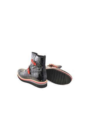 Corrente 5784C Embossed Leather Double Monk-Strap Boot - Black-AmbrogioShoes