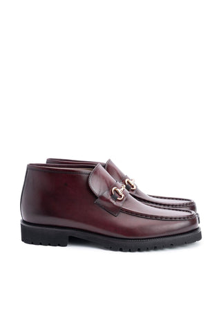 Corrente 5786 Leather Horse-Bit Boot - Burgundy-AmbrogioShoes