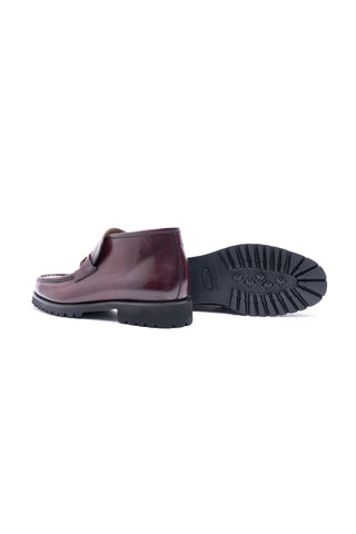 Corrente 5786 Leather Horse-Bit Boot - Burgundy-AmbrogioShoes