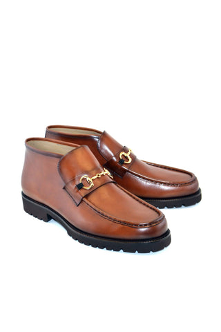 Corrente 5786 Leather Horse-Bit Boot - Tan-AmbrogioShoes