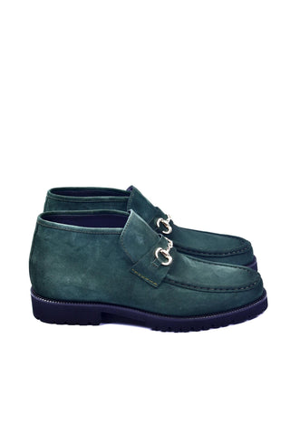Corrente 5786S Suede Leather Horse-Bit Boot - Green-AmbrogioShoes