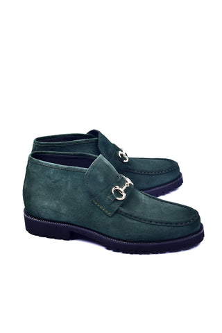 Corrente 5786S Suede Leather Horse-Bit Boot - Green-AmbrogioShoes