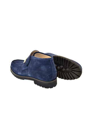 Corrente 5786S Suede Leather Horse-Bit Boot - Navy-AmbrogioShoes