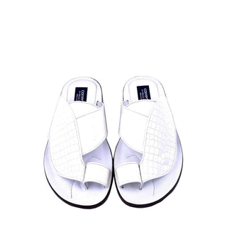 Corrente 5830 Men's Shoes Croco Print Exotic Ostrich Skin Sandal (CRT1327)-AmbrogioShoes