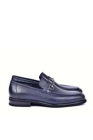Corrente 5844 Deer Horse-Bit Loafer - Navy-AmbrogioShoes