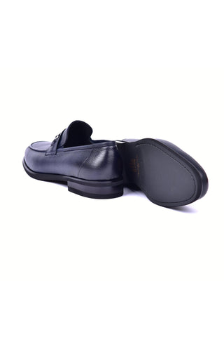 Corrente 5844 Deer Horse-Bit Loafer - Navy-AmbrogioShoes