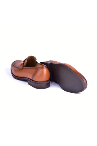 Corrente 5844 Deer Horse-Bit Loafer - Tan-AmbrogioShoes