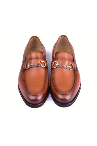 Corrente 5844 Deer Horse-Bit Loafer - Tan-AmbrogioShoes