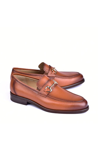 Corrente 5844 Deer Horse-Bit Loafer - Tan-AmbrogioShoes