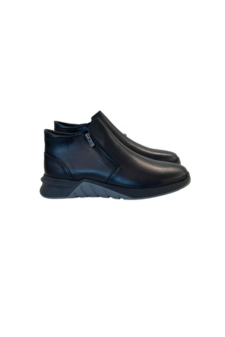 Corrente 6002 Leather Sneaker - Black-AmbrogioShoes