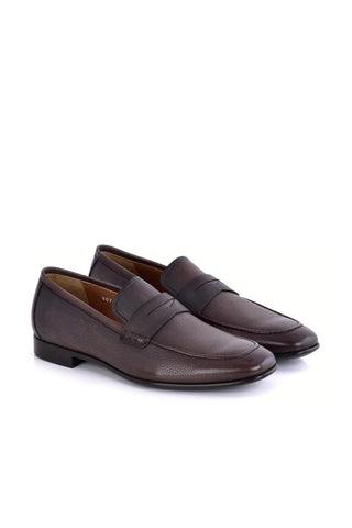 Corrente 6074 Leather Penny Loafer - Brown-AmbrogioShoes