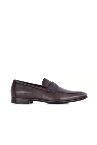 Corrente 6074 Leather Penny Loafer - Brown-AmbrogioShoes