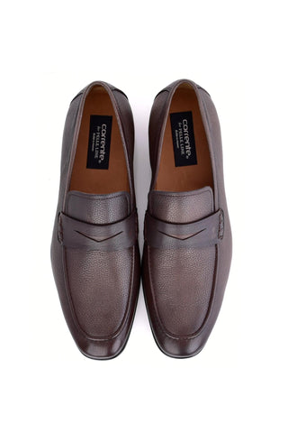 Corrente 6074 Leather Penny Loafer - Brown-AmbrogioShoes