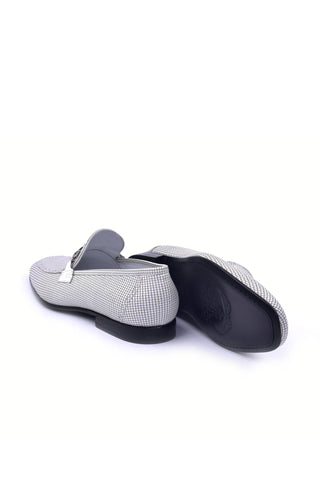 Corrente 6091 Leather Horse-Bit Loafer - White-AmbrogioShoes