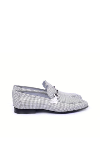 Corrente 6091 Leather Horse-Bit Loafer - White-AmbrogioShoes